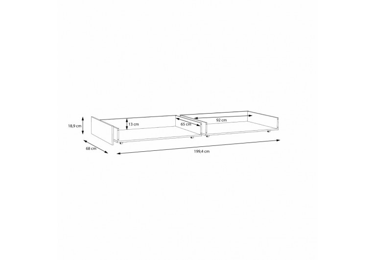Szuflada z blendą maskującą do łóżka Snow