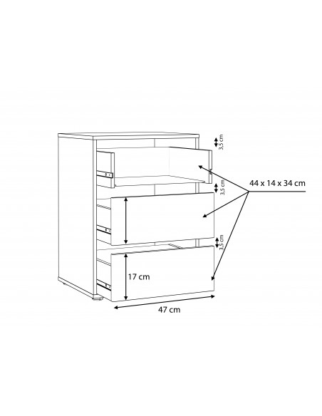 Komoda wewnętrzna szafy Komoda wewnętrzna szafy