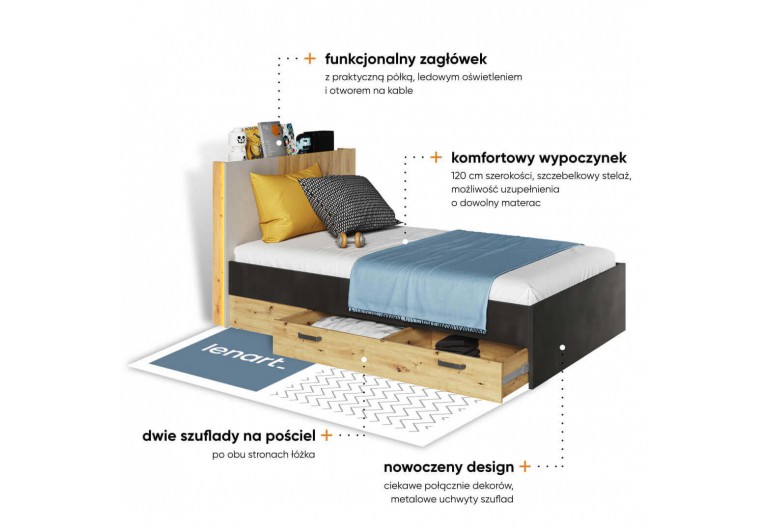Łóżko 120 Qubic QB-11