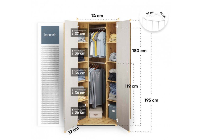 Szafa narożna Qubic QB-01