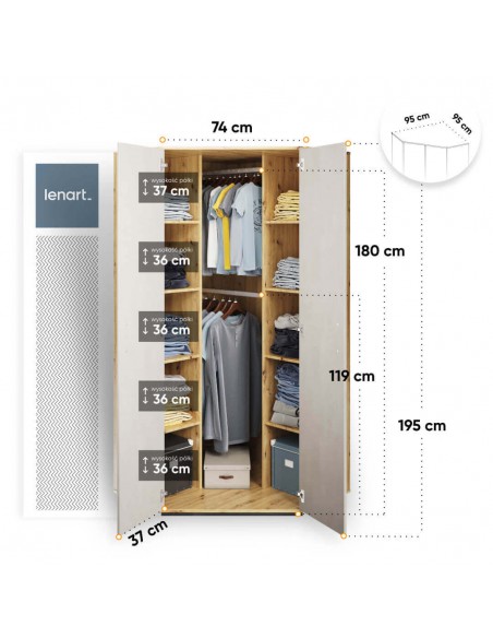 Szafa narożna Qubic QB-01