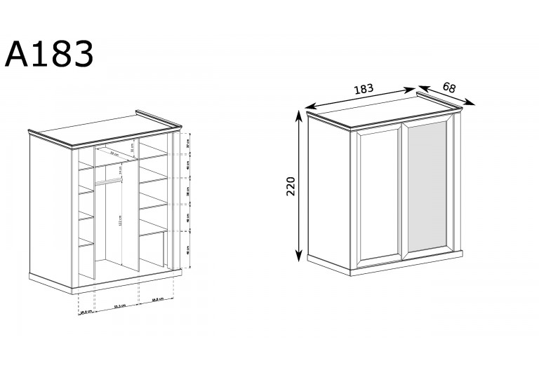 Szafa z lustrem Antica A-183