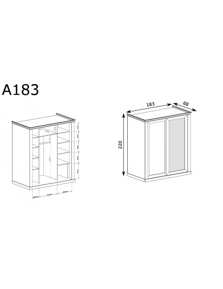 Szafa z lustrem Antica A-183