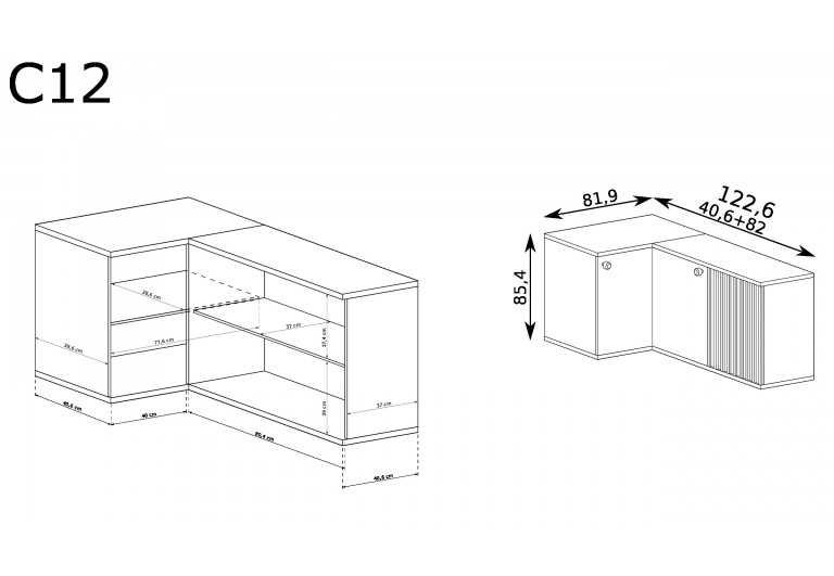 Komoda narożna Cali C-12