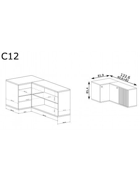 Komoda narożna Cali C-12