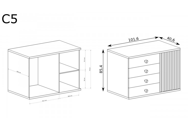 Komoda Cali C-5