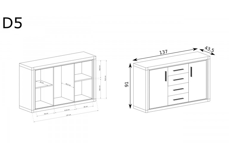 Komoda Dallas D-5