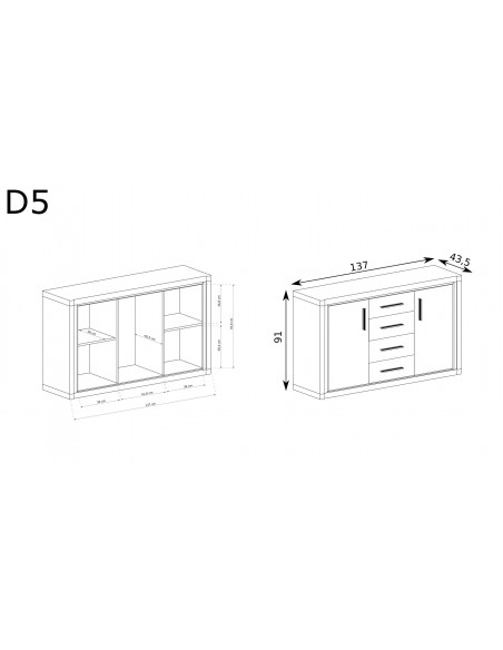 Komoda Dallas D-5