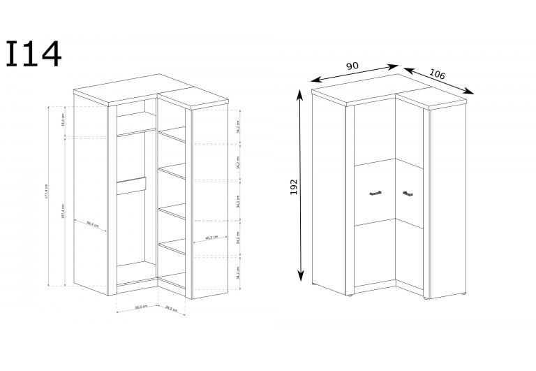 Szafa narożna Indianapolis I-14