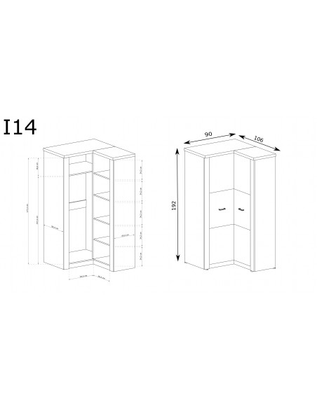 Szafa narożna Indianapolis I-14