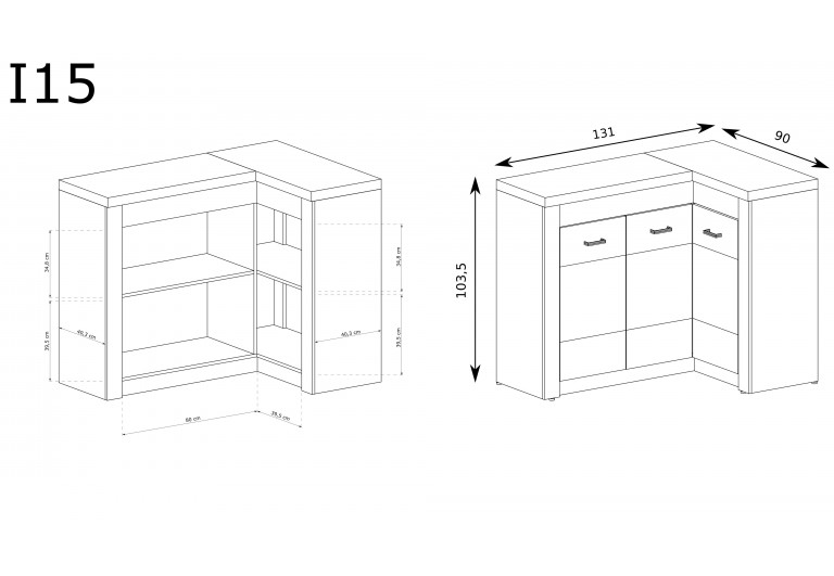 Komoda narożna Indianapolis I-15
