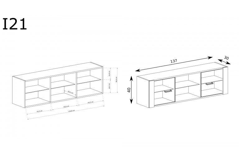 Półka szklana Indianapolis I-21