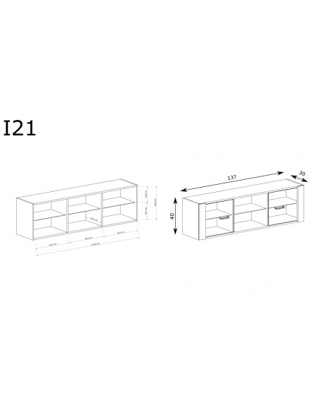 Półka szklana Indianapolis I-21