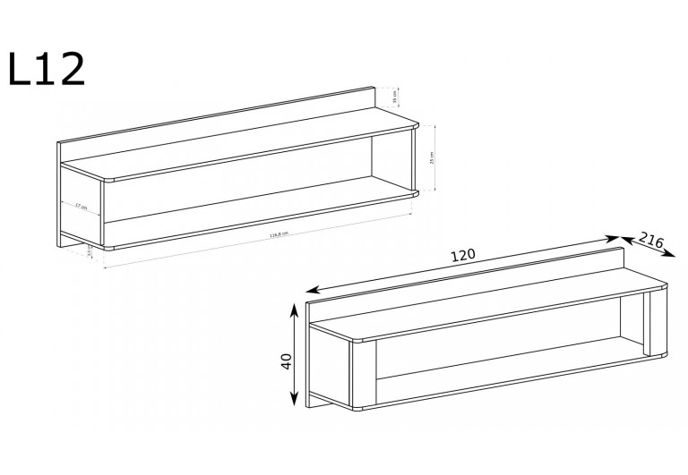 Półka wisząca Livinio L-12
