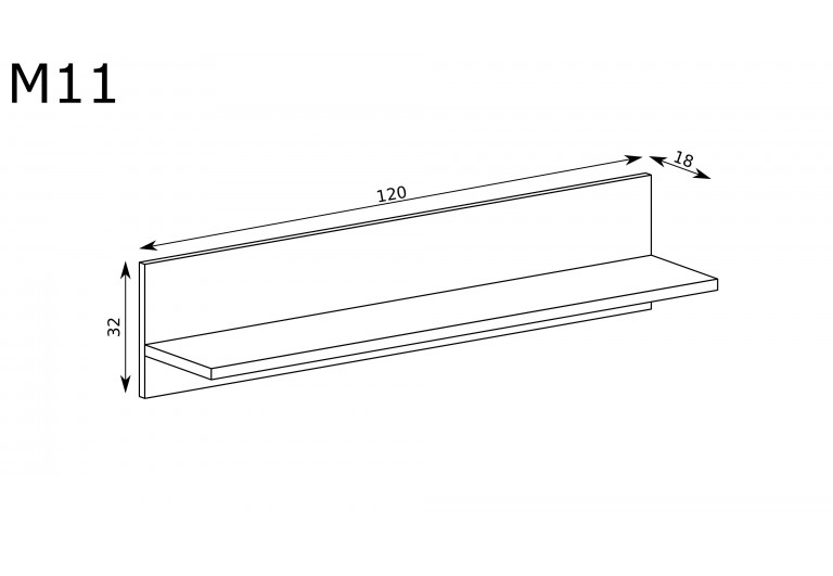 Półka wisząca Mediolan M-11 Półka wisząca Mediolan M-11