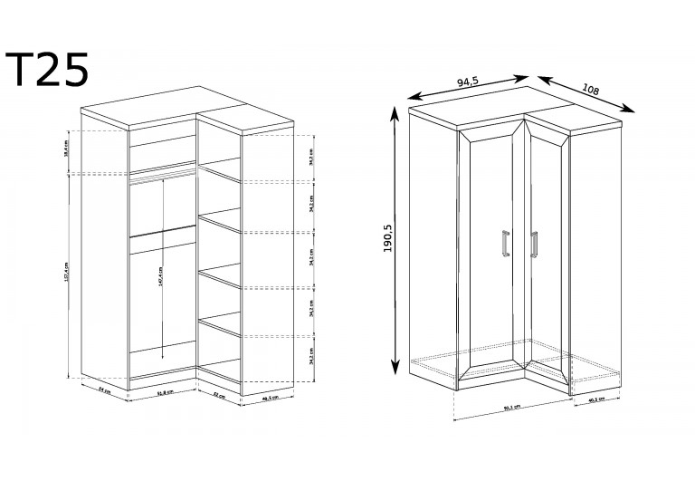 Szafa narożna Tadeusz T-25