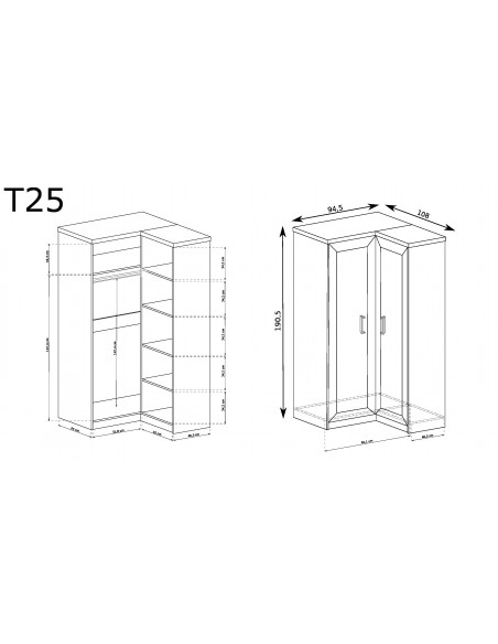 Szafa narożna Tadeusz T-25