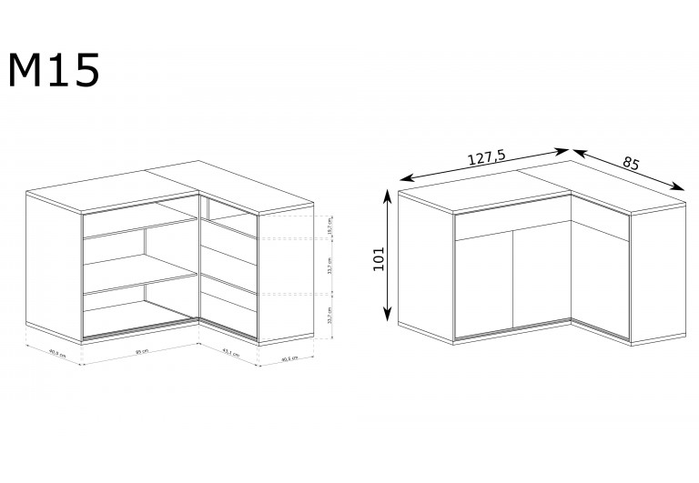 Komoda narożna Mediolan M-15