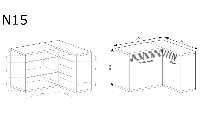 Komoda narożna Natural N-15