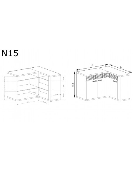 Komoda narożna Natural N-15