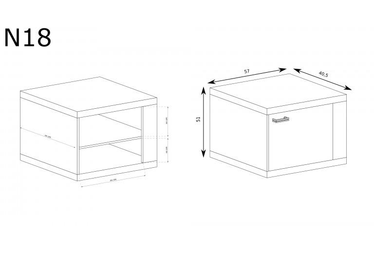 Szafka nocna Natural N-18