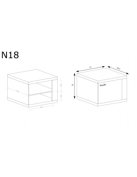 Szafka nocna Natural N-18