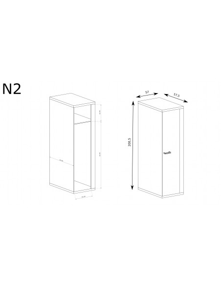Szafa na ubrania Natural N-2