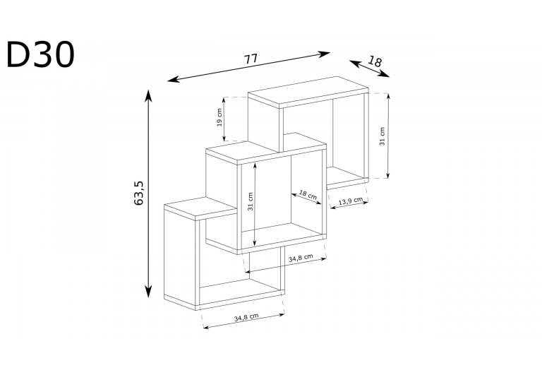 Półka wisząca Dallas D-30