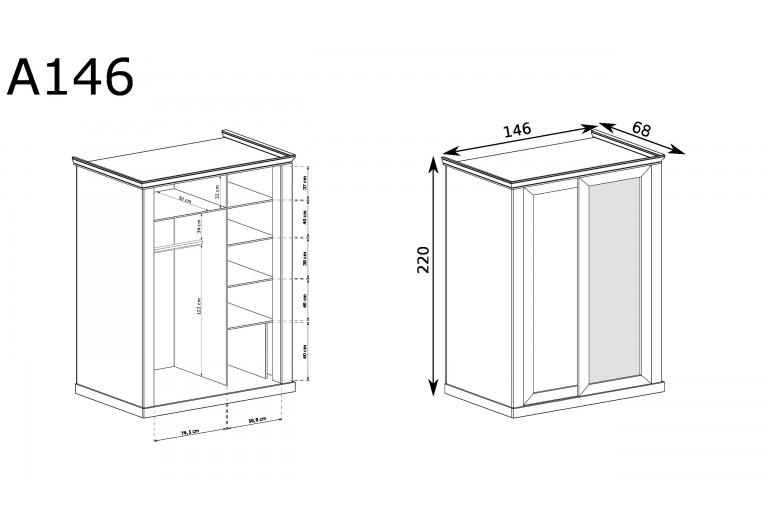 Szafa z lustrem Antica A-146