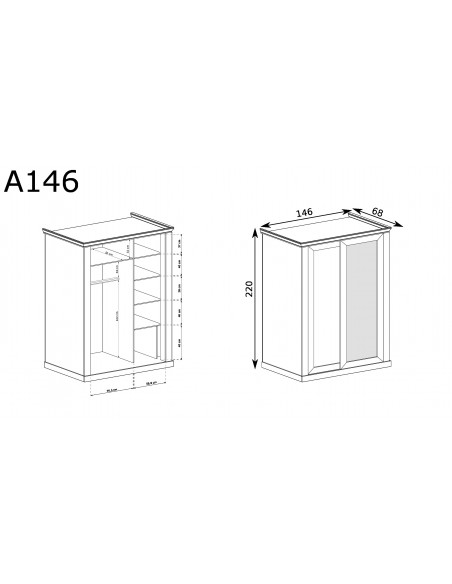 Szafa z lustrem Antica A-146