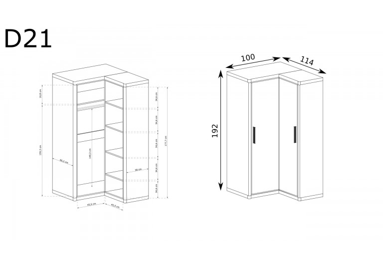 Szafa narożna Dallas D-21