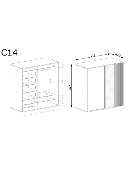 Szafa z lustrem Cali C-14
