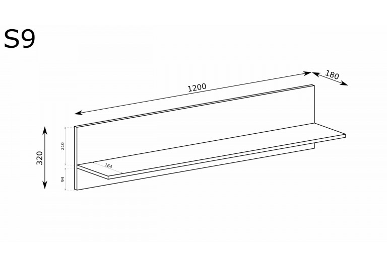 Półka wisząca Senesi S-9