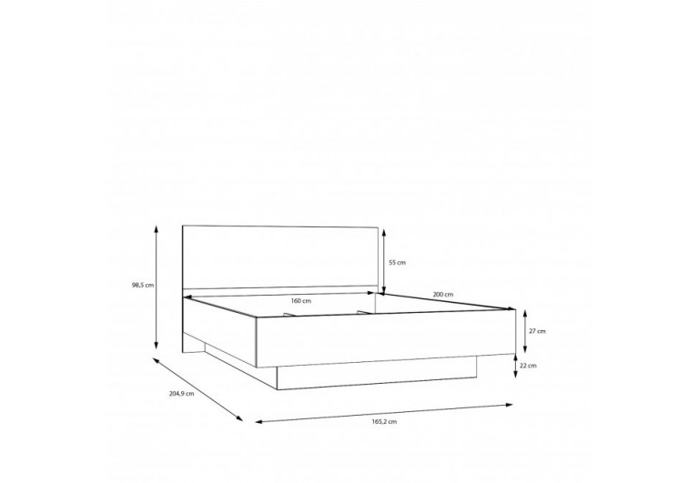 Łóżko 160 z podnoszonym wkładem Lenybelardo