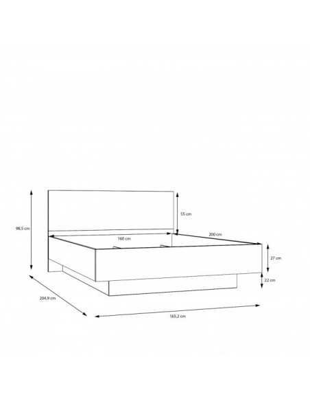 Łóżko 160 z podnoszonym wkładem Lenybelardo