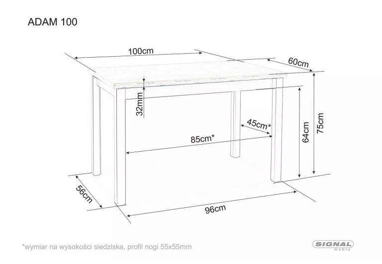 Stół Adam 100 Biały