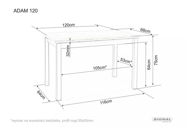 Stół Adam 120 Dąb Artisan