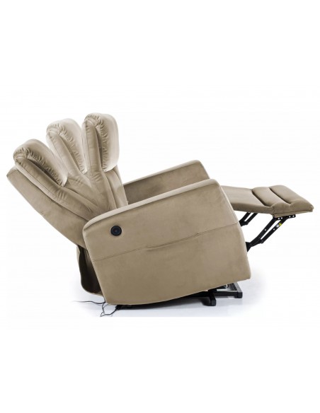Fotel rozkładany Adonis Velvet Ciemny Beż