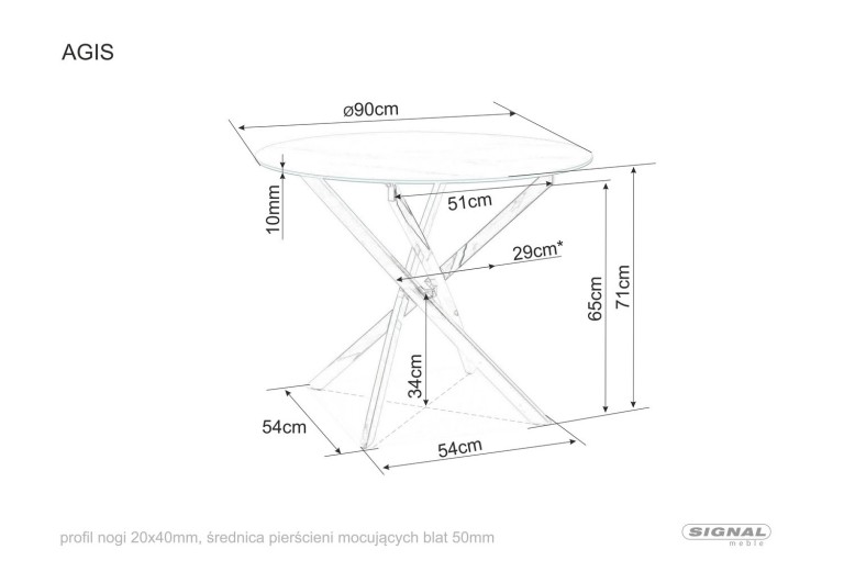 Stół okrągły 90 Agis