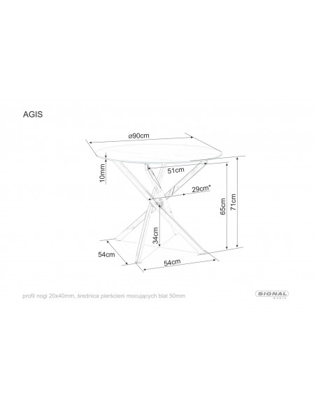 Stół okrągły 90 Agis