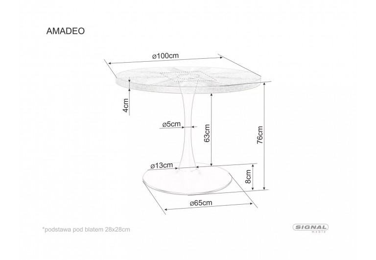 Stół okrągły 100 Amadeo