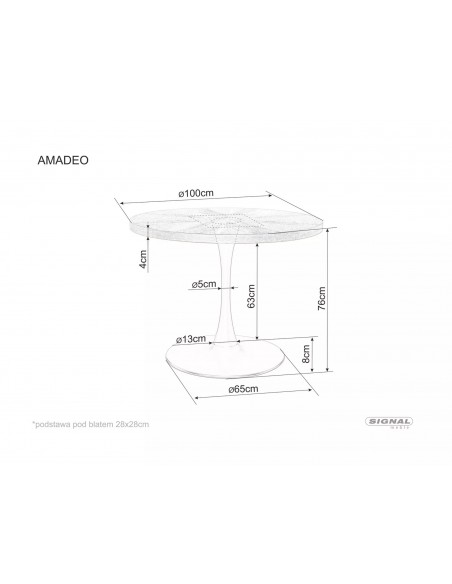 Stół okrągły 100 Amadeo