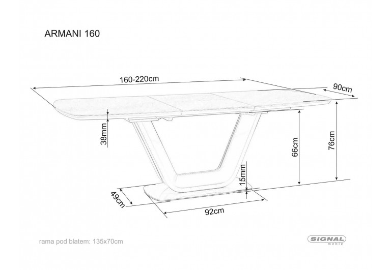 Stół rozkładany 160-220 Armani Ceramiczny