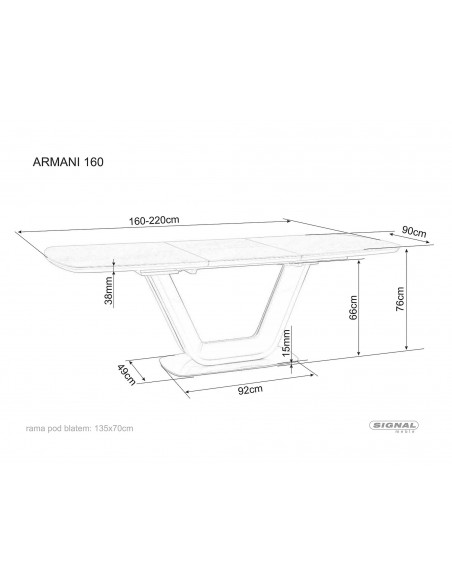 Stół rozkładany 160-220 Armani Ceramiczny