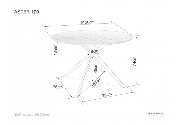 Stół okrągły 120 Aster