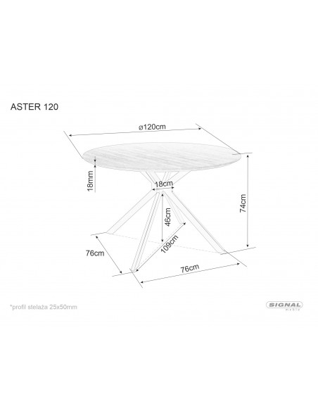 Stół okrągły 120 Aster