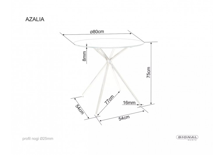 Stół okrągły 80 Azalia