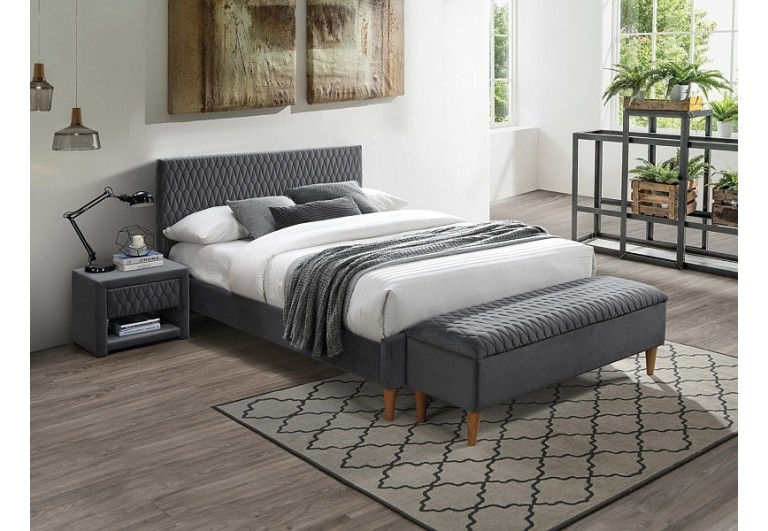 Łóżko 160 Azurro Bluvel 14 Velvet