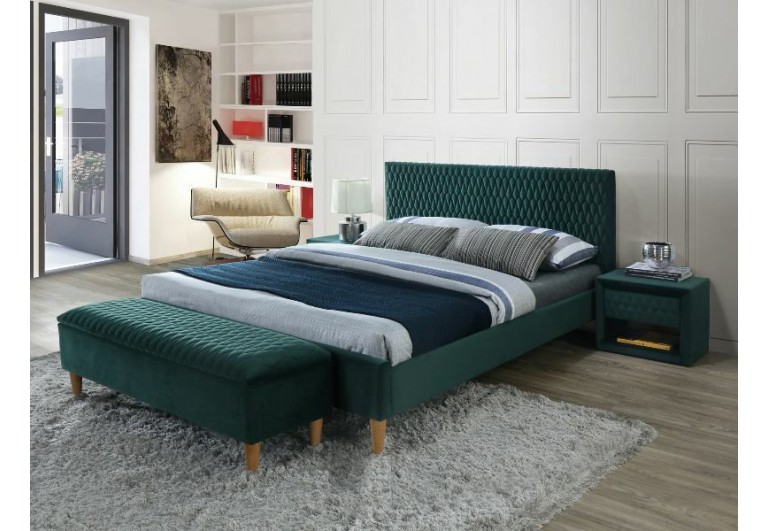 Łóżko 160 Azurro Bluvel 78 Velvet