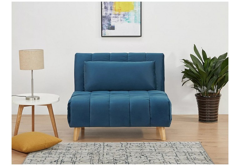 Fotel rozkładany Billy Niebieski Velvet